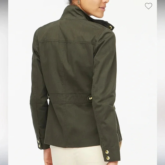 J. Crew | Olive / Army Green Resin-Coated Twill Utility Jacket | Size M - Picture 3 of 12